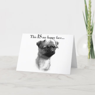 Brussels Griffon Happy Face Kaart