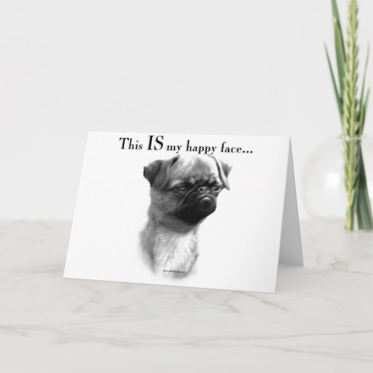 Brussels Griffon Happy Face Kaart (Voorkant)