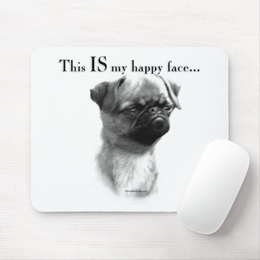 Brussels Griffon Happy Face Muismat (Met muis)