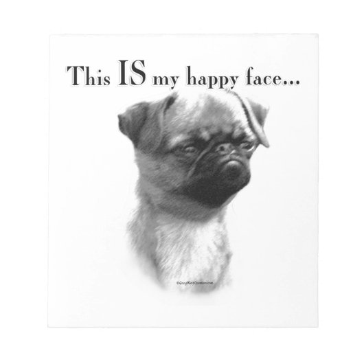 Brussels Griffon Happy Face Notitieblok (Voorkant)