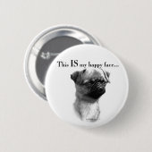Brussels Griffon Happy Face Ronde Button 5,7 Cm (Voorkant /achterkant)