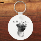 Brussels Griffon Happy Face Sleutelhanger (Voorkant)