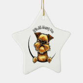 Brussels Griffon heeft alles over mij Keramisch Ornament (Rechts)