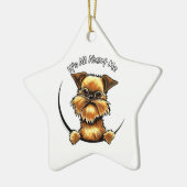 Brussels Griffon heeft alles over mij Keramisch Ornament (Links)