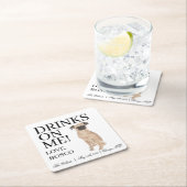 Brussels Griffon Hond Wedding Kartonnen Onderzetters (Insitu)