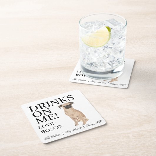 Brussels Griffon Hond Wedding Kartonnen Onderzetters (Insitu)