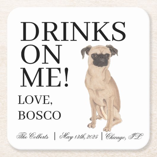 Brussels Griffon Hond Wedding Kartonnen Onderzetters (Voorkant)