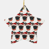 Brussels Griffon Hondenras Kerstmis Keramisch Ornament (Voorkant)