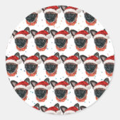 Brussels Griffon Hondenras Kerstmis Ronde Sticker (Voorkant)