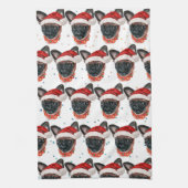 Brussels Griffon Hondenras Kerstmis Theedoek (Verticaal)
