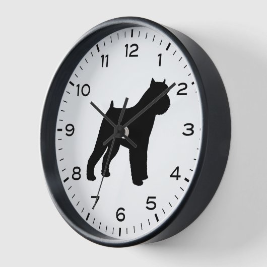 Brussels Griffon Hondenras Silhouette Clock (Hoek)