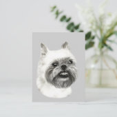 Brussels Griffon Hondentekening Briefkaart (Staand voorkant)