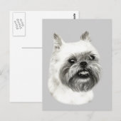 Brussels Griffon Hondentekening Briefkaart (Voorkant / Achterkant)