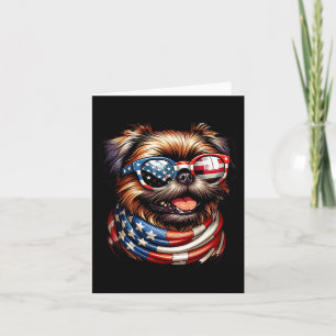 Brussels Griffon-hondliefhebber Us-vlag 4 juli-pat Kaart