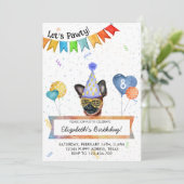 Brussels Griffon laat pawty Dog Birthday party Kaart (Staand voorkant)