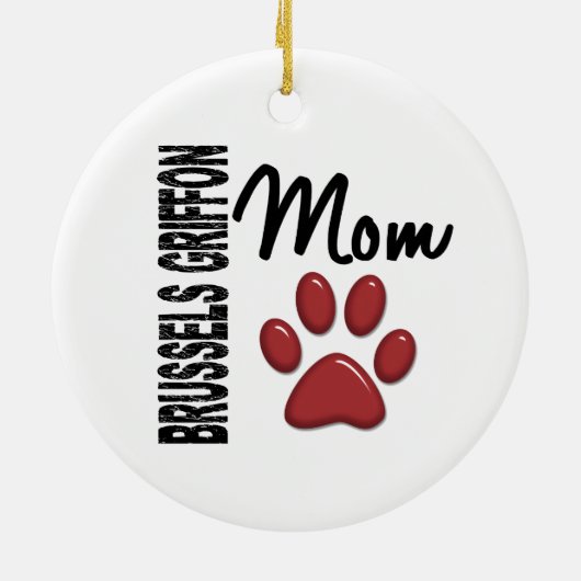 Brussels Griffon Ma 2 Keramisch Ornament (Achterkant)