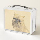Brussels Griffon Painting - Cute Original Dog Art (Achterkant)