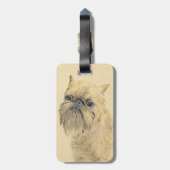 Brussels Griffon Painting - Cute Original Dog Art Bagagelabel (Achterkant verticaal)