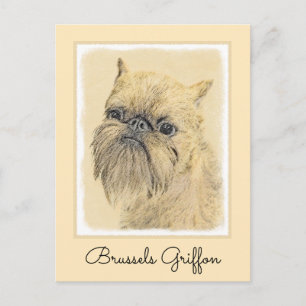 Brussels Griffon Painting - Cute Original Dog Art Briefkaart