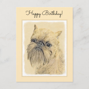 Brussels Griffon Painting - Cute Original Dog Art Briefkaart