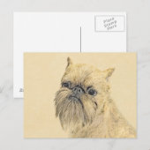 Brussels Griffon Painting - Cute Original Dog Art Briefkaart (Voorkant / Achterkant)
