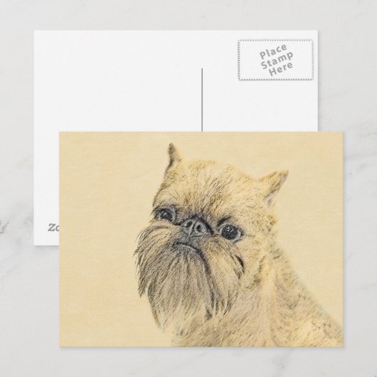 Brussels Griffon Painting - Cute Original Dog Art Briefkaart (Voorkant / Achterkant)