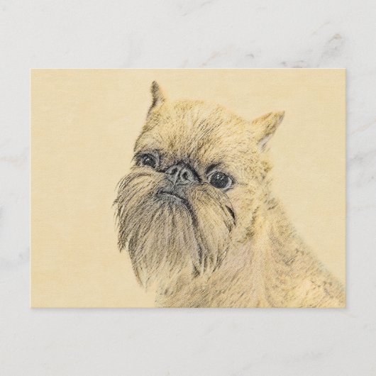 Brussels Griffon Painting - Cute Original Dog Art Briefkaart (Voorkant)