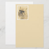 Brussels Griffon Painting - Cute Original Dog Art Briefpapier (Voorkant / Achterkant)