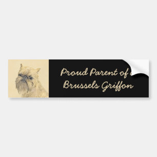 Brussels Griffon Painting - Cute Original Dog Art Bumpersticker