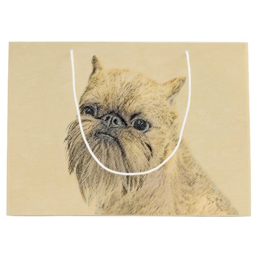 Brussels Griffon Painting - Cute Original Dog Art Groot Cadeauzakje (Voorkant)