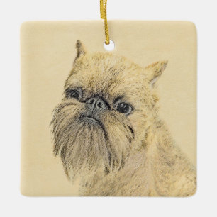 Brussels Griffon Painting - Cute Original Dog Art Keramisch Ornament