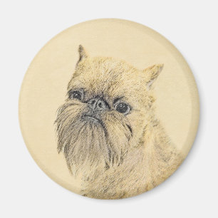 Brussels Griffon Painting - Cute Original Dog Art Magneet