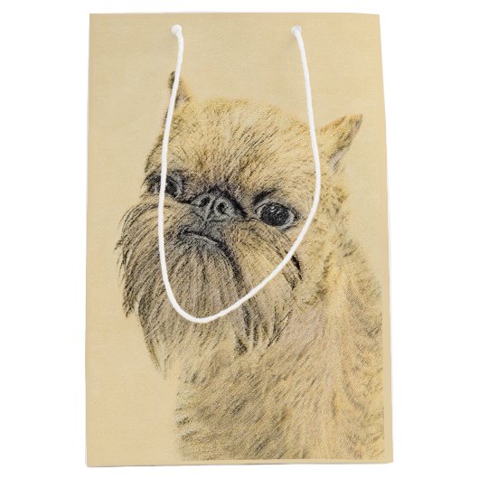Brussels Griffon Painting - Cute Original Dog Art Medium Cadeauzakje (Voorkant)