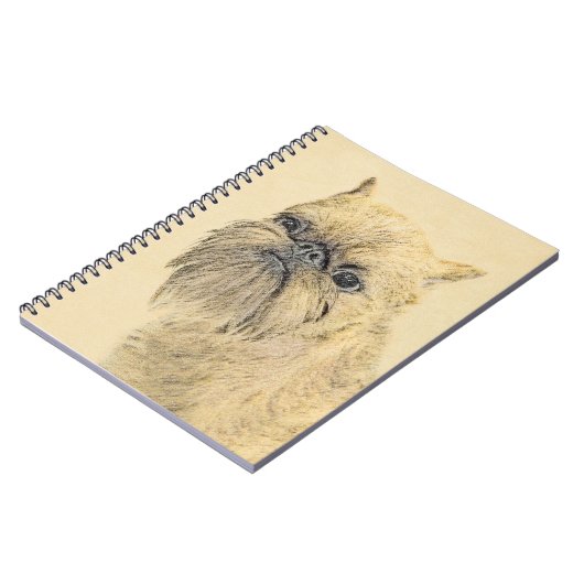 Brussels Griffon Painting - Cute Original Dog Art Notitieboek (Linkerzijde)