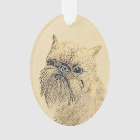 Brussels Griffon Painting - Cute Original Dog Art Ornament (voorkant)