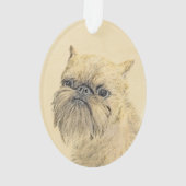 Brussels Griffon Painting - Cute Original Dog Art Ornament (achterkant)