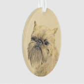 Brussels Griffon Painting - Cute Original Dog Art Ornament (voorkant)