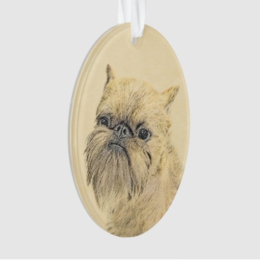Brussels Griffon Painting - Cute Original Dog Art Ornament (voorkant)
