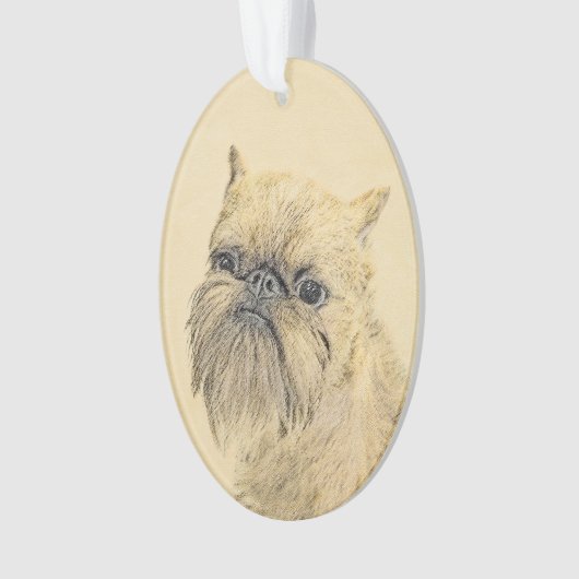 Brussels Griffon Painting - Cute Original Dog Art Ornament (voorkant)