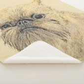 Brussels Griffon Painting - Cute Original Dog Art Sherpa Deken (3/4)