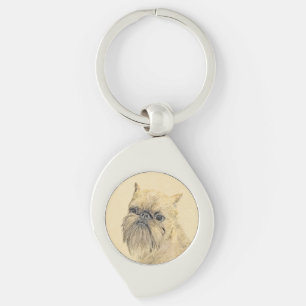 Brussels Griffon Painting - Cute Original Dog Art Sleutelhanger