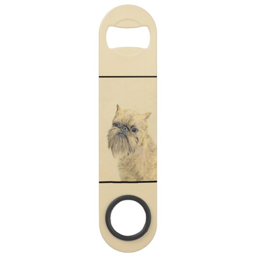 Brussels Griffon Painting - Cute Original Dog Art Speed Flessenopener (Achterkant)