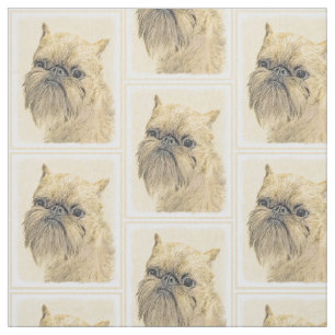 Brussels Griffon Painting - Cute Original Dog Art Stof