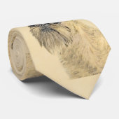 Brussels Griffon Painting - Cute Original Dog Art Stropdas (Opgerold)