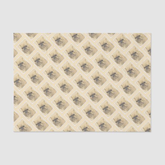 Brussels Griffon Painting - Cute Original Dog Art Tissuepapier (Voorkant)