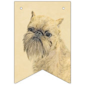 Brussels Griffon Painting - Cute Original Dog Art Vlaggetjes (Tweede vlag)