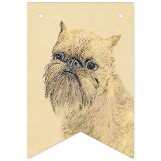 Brussels Griffon Painting - Cute Original Dog Art Vlaggetjes (Tweede vlag)