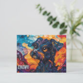 Brussels Griffon Paper Quilling Art Dog Portrait Briefkaart (Staand voorkant)