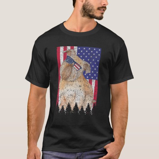 Brussels Griffon Patriotic Dog USA Pride American T-shirt (Voorkant)