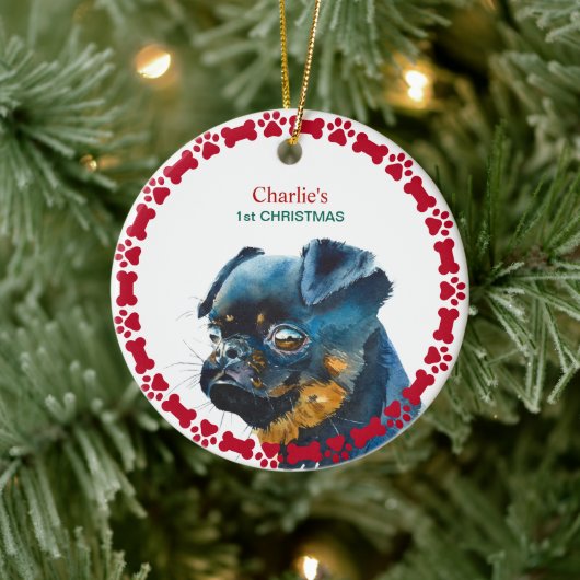 Brussels Griffon Persoonlijke Kerstmis Keramisch Ornament (Boom)